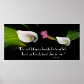 Calla Lily Flowers vertrouwt God de Druk van de Ma Poster (Voorkant)