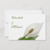 Calla Lily Flowers White Wedding Response Cards RSVP Kaartje (Achterkant)