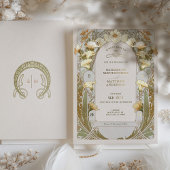 Calla Lily Gold Foil Wedding Invitation door Mucha Folie Uitnodiging