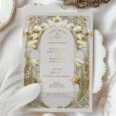 Calla Lily Gold Foil Wedding Invitation door Mucha Folie Uitnodiging