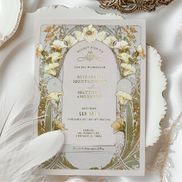 Calla Lily Gold Foil Wedding Invitation door Mucha Folie Uitnodiging