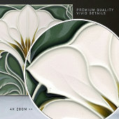 Calla Lily Green Floral Wall Decor Art Nouveau Tegeltje