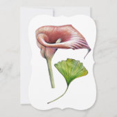 Calla Lily Greenery Minimalist Elegant Uitnodiging (Achterkant)