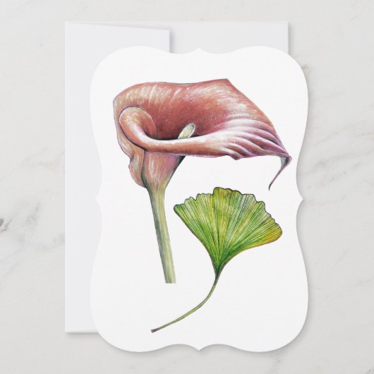 Calla Lily Greenery Minimalist Elegant Uitnodiging (Achterkant)
