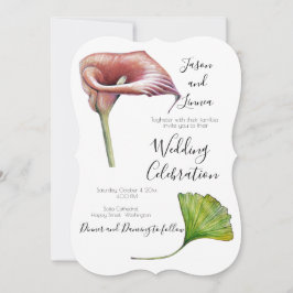 Calla Lily Greenery Minimalist Elegant Uitnodiging