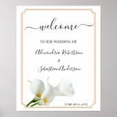 Calla Lily Greenery Wedding Welcome Sign Poster (Voorkant)