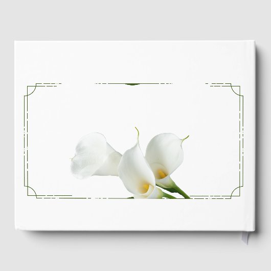 Calla Lily groen bruiloft gastenboek (Achterkant)