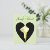 Calla Lily & Heart Wedding Invitation Kaart (Staand voorkant)