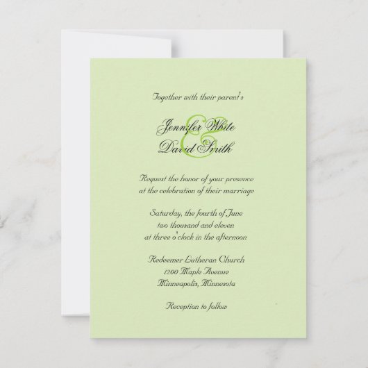 Calla Lily & Heart Wedding Invitation Kaart (Achterkant)