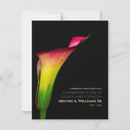 Calla Lily-herdenking – Rood Geel Groen Bloemstuk Kaart