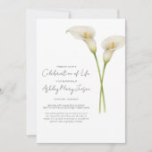 Calla Lily-herdenkingsdienst Kaart (Voorkant)