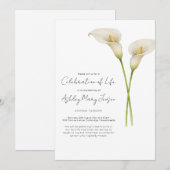 Calla Lily-herdenkingsdienst Kaart (Voorkant / Achterkant)