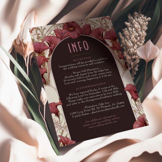 Calla Lily Insert INFO  Art Nouveau Mucha Kaart