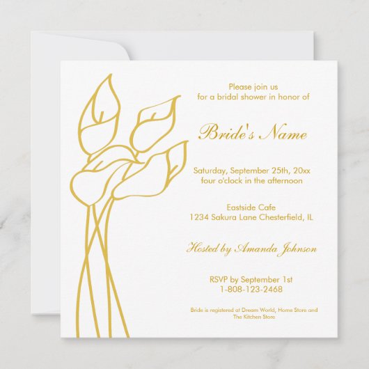 Calla Lily Invite Kaart (Voorkant)