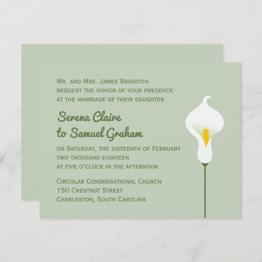 Calla Lily Kaart (Voorkant / Achterkant)