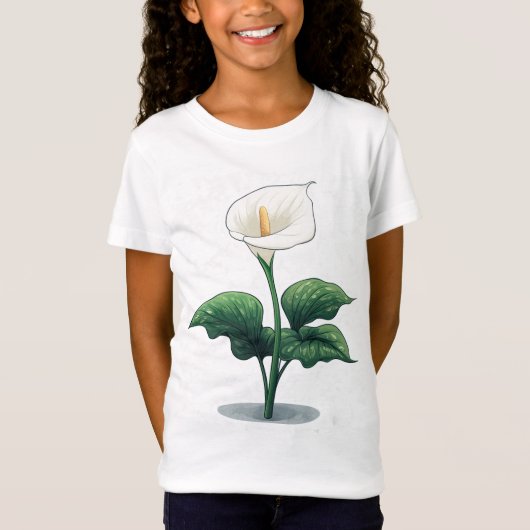 Calla Lily Kawaii Art T-shirt (Voorkant)