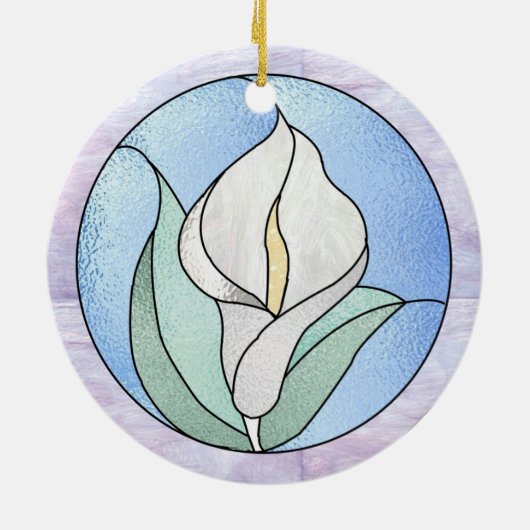 Calla Lily Keramisch Ornament (Achterkant)