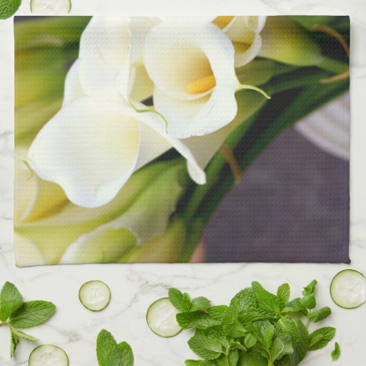 Calla Lily keukenhanddoek (Gevouwen)