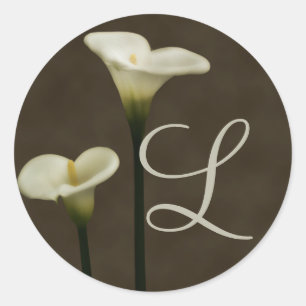 Calla Lily L Envelope Seal Ronde Sticker