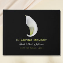 Calla Lily Memorial of begrafenis gastenboek