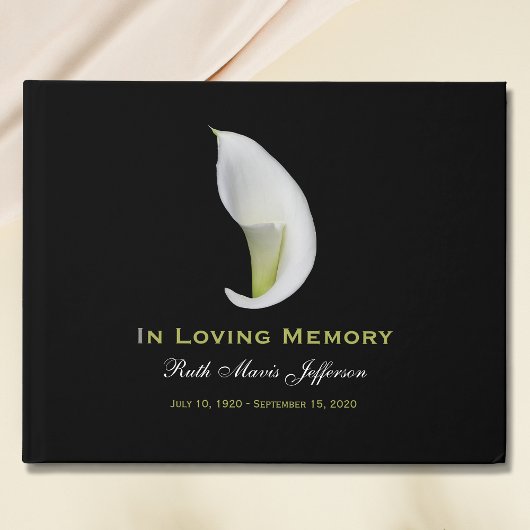 Calla Lily Memorial of begrafenis gastenboek