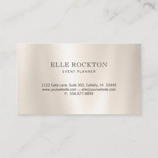 Calla Lily Minimalist Pearl Gloss Visitekaartje (Achterkant)