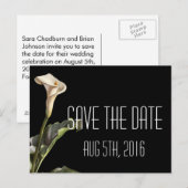 Calla Lily Modern Floral Sla de datum op Aankondigingskaart (Voorkant / Achterkant)