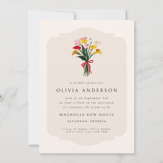 Calla Lily Modern kleurrijk bruiloft Vrijgezellenf Kaart (Voorkant)