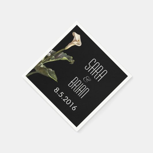 Calla Lily Moderne Bloemenbruiloft Servetten (Hoek)