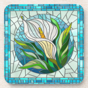 Calla Lily Mosaic Art Bier Onderzetter