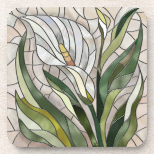 Calla Lily Mosaic Art Bier Onderzetter (Voorkant)