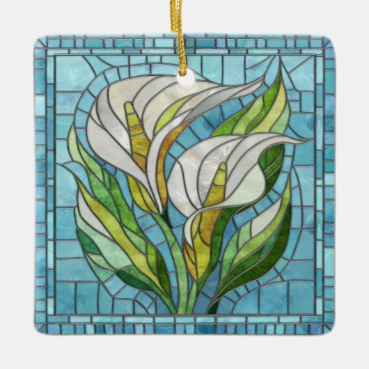 Calla Lily Mosaic Art Keramisch Ornament (Voorkant)