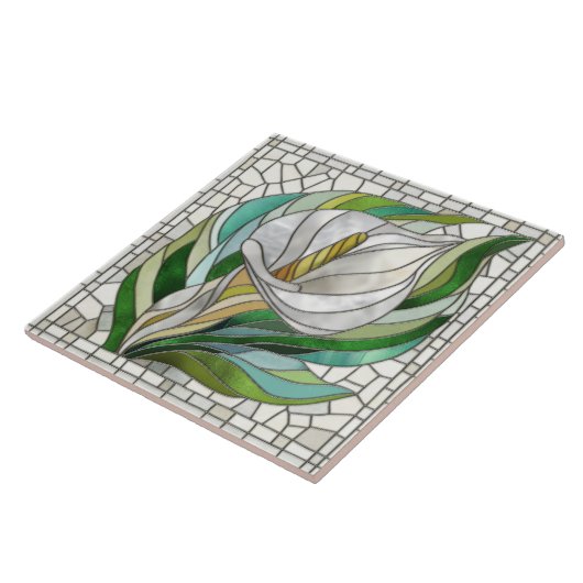 Calla Lily Mosaic Art Tegeltje (Zijkant)