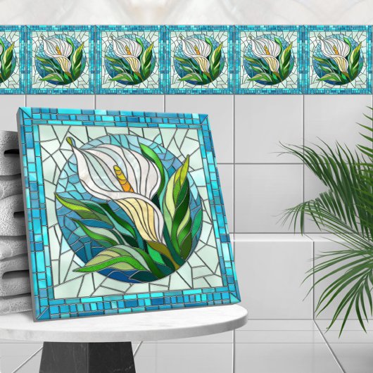 Calla Lily Mosaic Art Tegeltje