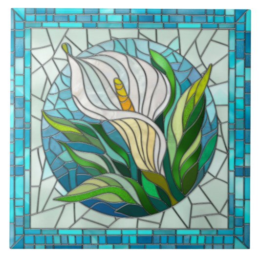 Calla Lily Mosaic Art Tegeltje (Voorkant)