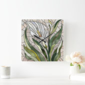 Calla Lily Mosaic Art Vierkante Klok (Huis)