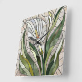 Calla Lily Mosaic Art Vierkante Klok (Hoek)