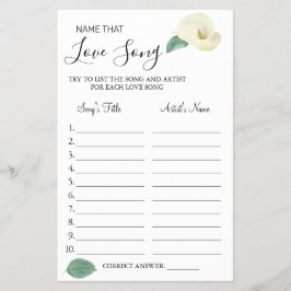 Calla Lily Naam dat liedje douche spel kaart