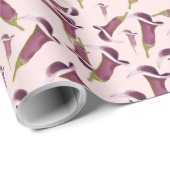 Calla Lily Nightlife Illustratin Pattern Cadeaupapier (Rol Hoek)