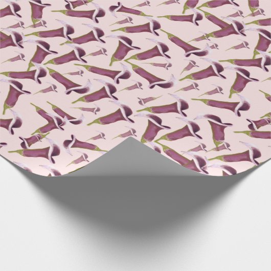 Calla Lily Nightlife Illustratin Pattern Cadeaupapier (Hoek)