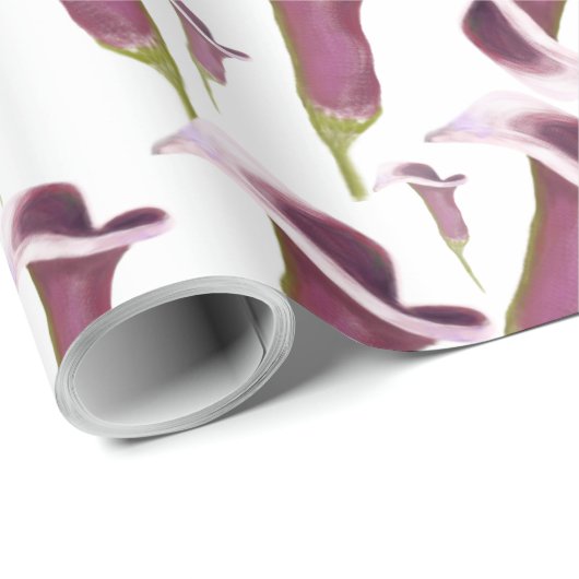 Calla Lily Nightlife Illustratin Pattern Cadeaupapier (Rol Hoek)