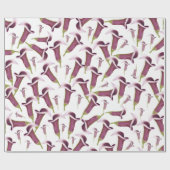 Calla Lily Nightlife Illustratin Pattern Cadeaupapier (Vlak)