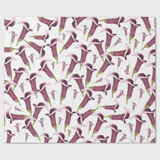 Calla Lily Nightlife Illustratin Pattern Cadeaupapier (Vlak)
