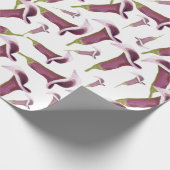 Calla Lily Nightlife Illustratin Pattern Cadeaupapier (Hoek)