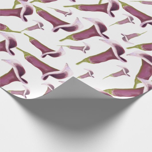 Calla Lily Nightlife Illustratin Pattern Cadeaupapier (Hoek)