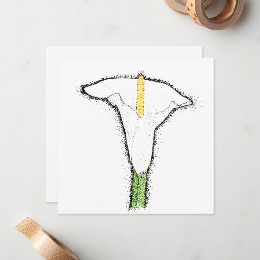 Calla Lily Notitiekaartje (Voorkant / Achterkant in situ)