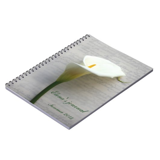 calla lily on handschrift journal notebook notitieboek (Linkerzijde)