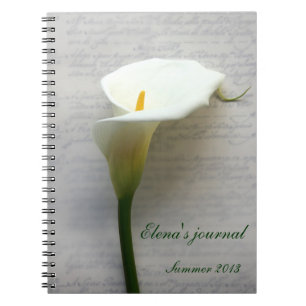 calla lily on handschrift journal notebook notitieboek