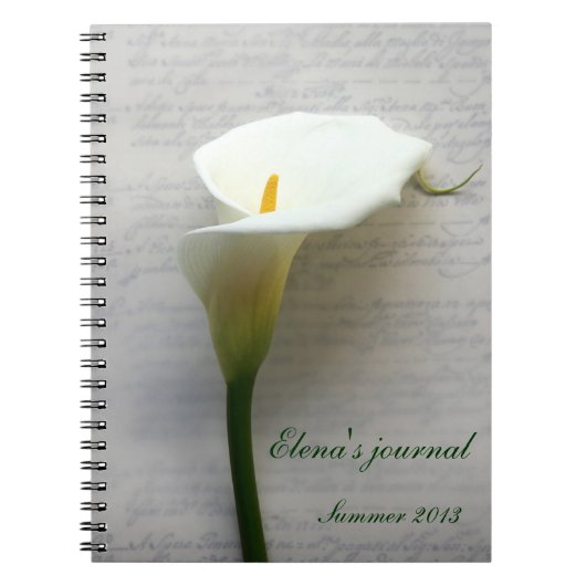 calla lily on handschrift journal notebook notitieboek (Voorkant)