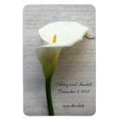 Calla Lily op handschrift flexibele magneet (Verticaal)